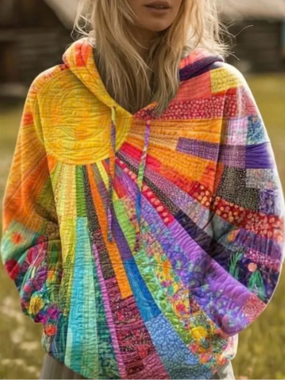 Amanda Wildflower Cozy Quilted Sweatshirt